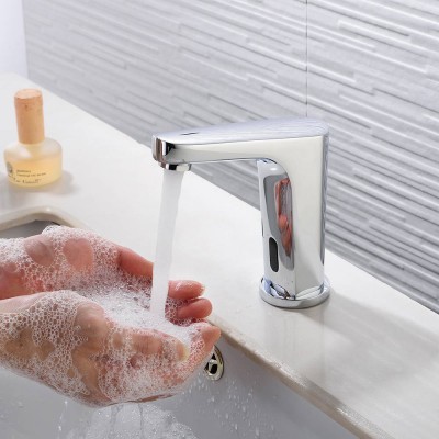 Commercial Automatic Tap Sensor Electric Water Mixer Touchless Bathroom Sink Bidet Smart Sensor Basin Faucet