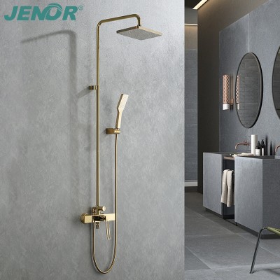 2020 watermark european brass shower kit bathroom massage brushed gold shower faucet set